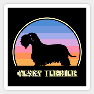 Cesky Terrier Vintage Sunset Dog Sticker